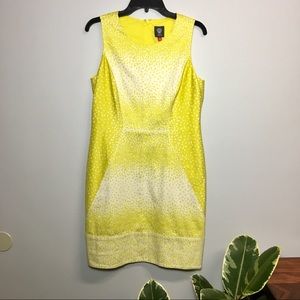 Vince Camuto Yellow Sleeveless Shift Dress